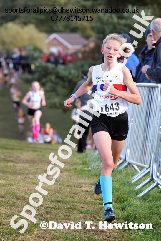 Girls under-13s, 2016 National Cross Country Relays, Berry Hill Park, Mansfield. Photo: David T. Hewitson/Sports for All Pics